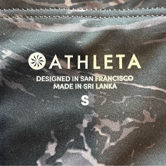 Athleta Tights Velocity Marble Black/Gray Size Small - Picture 2 of 13
